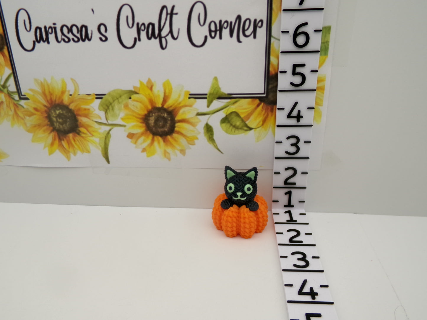 Crocheted Cat In Pumpkin cover Minder