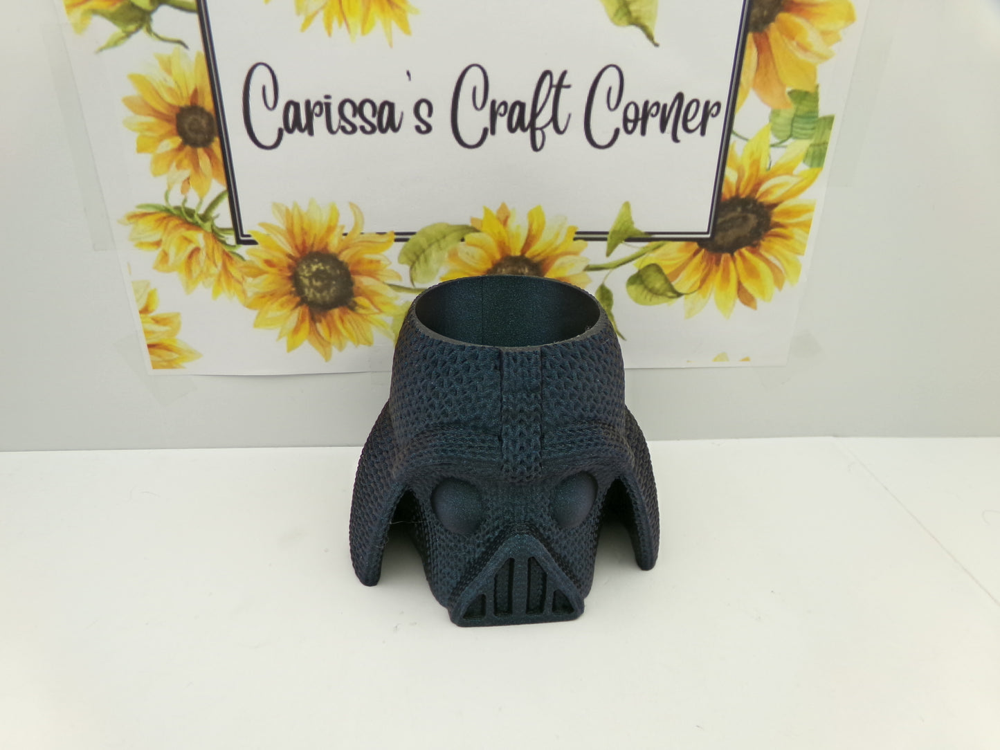 Knitted Darth Vader Helmet Pen Holder