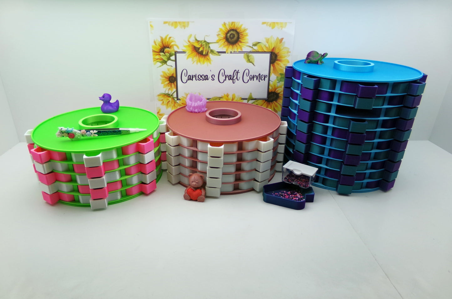 Lazy Susan Organizer With Drill Trays