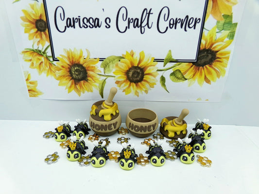 Bee Cover Minders & Honey Pot Trash Minder Set