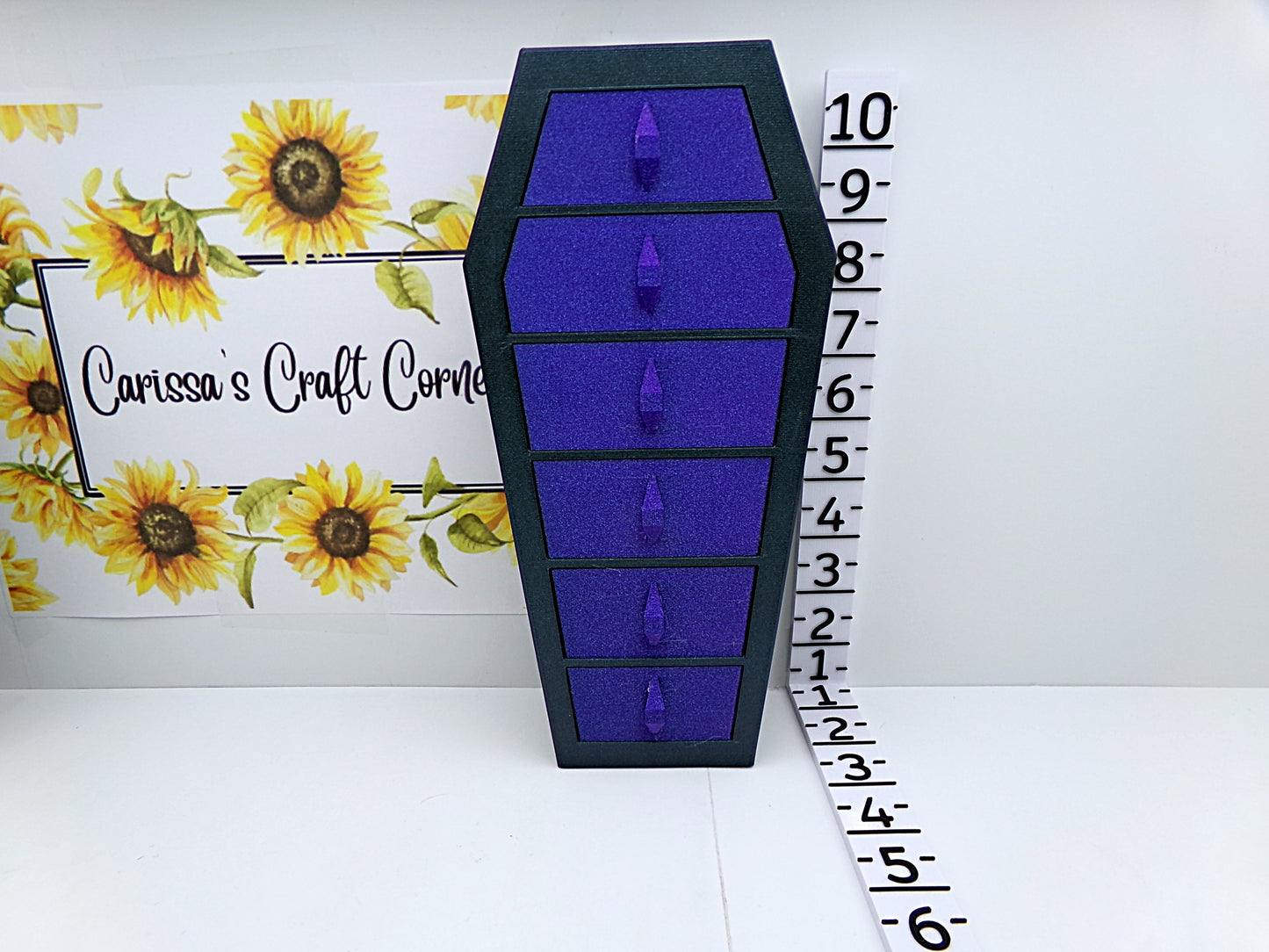 Gothic Coffin 6 Drawer Jewelry,Trinkets & Diamond Painting Accessories Holder