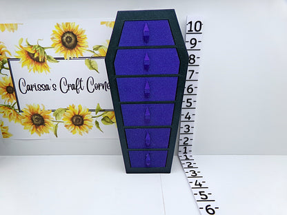 Gothic Coffin 6 Drawer Jewelry,Trinkets & Diamond Painting Accessories Holder