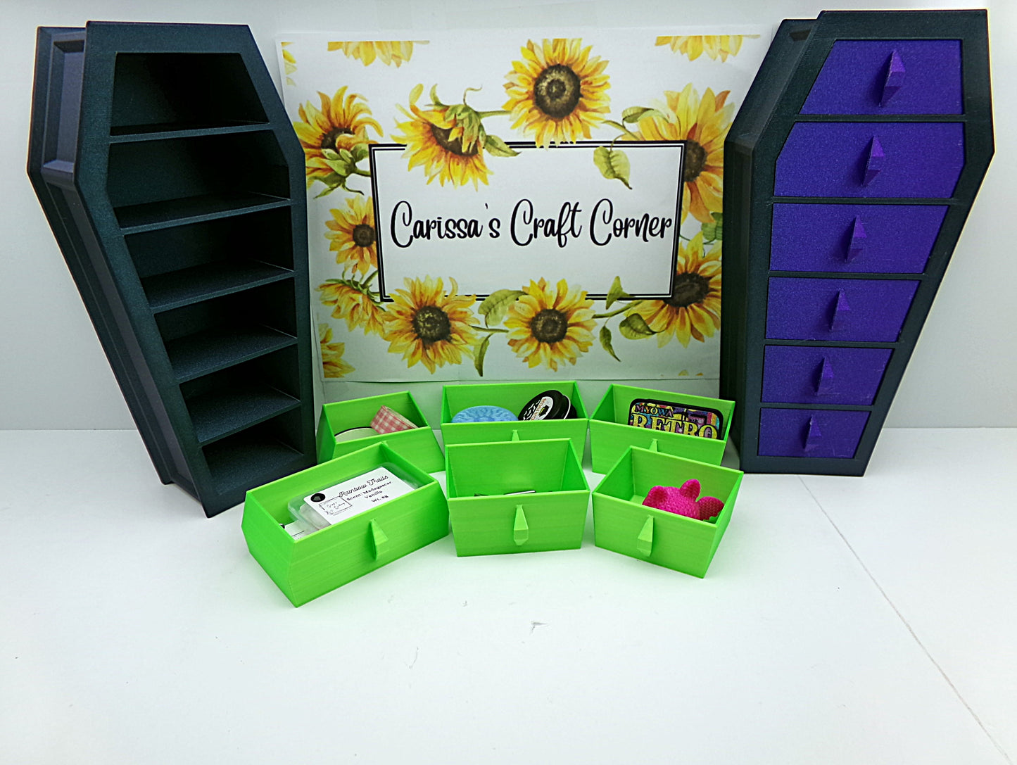Gothic Coffin 6 Drawer Jewelry,Trinkets & Diamond Painting Accessories Holder