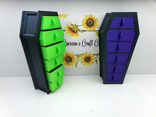 Gothic Coffin 6 Drawer Jewelry,Trinkets & Diamond Painting Accessories Holder