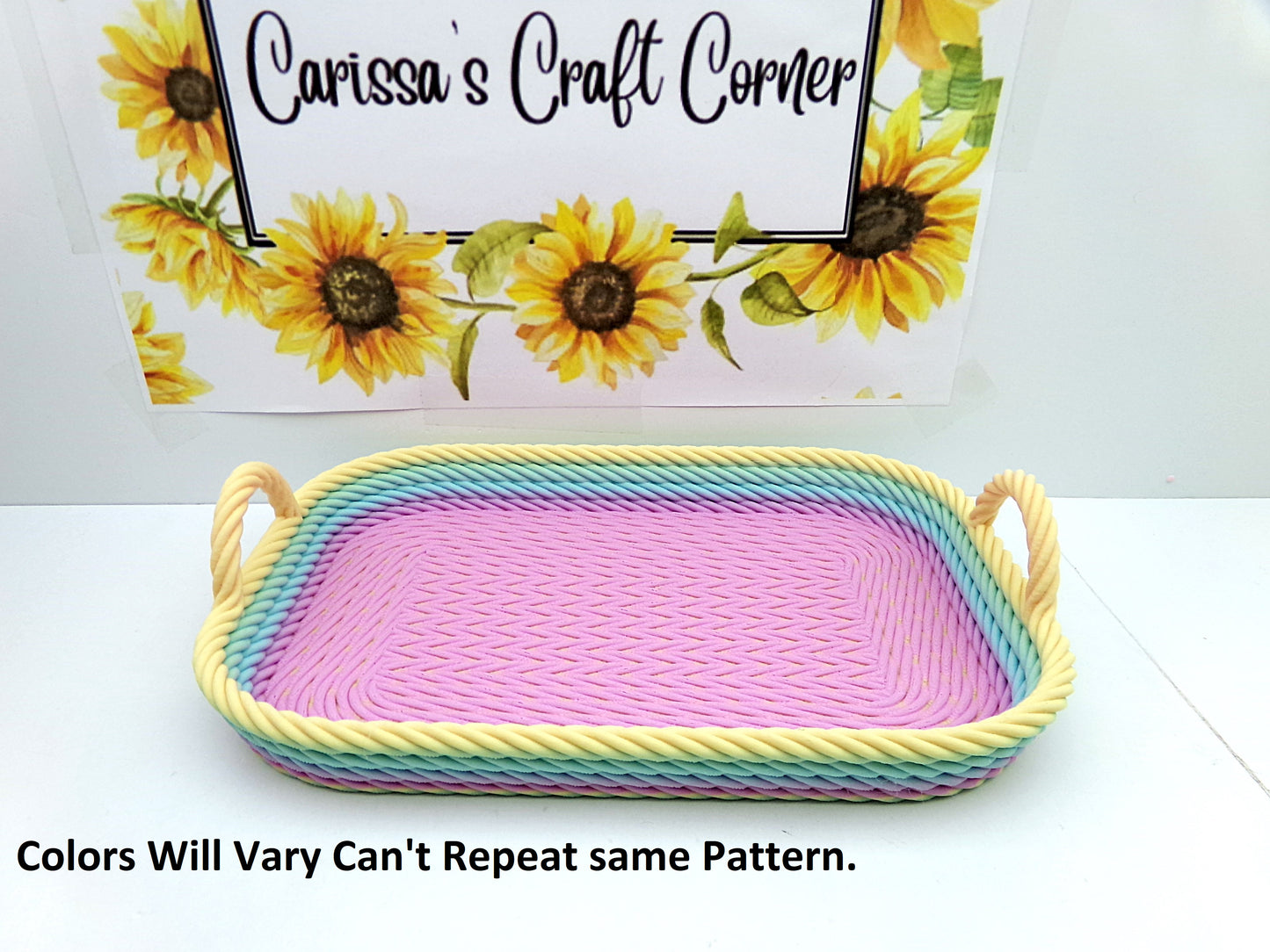 Matte Pastel Rainbow  Lazy Susan Organizer With Drill Trays