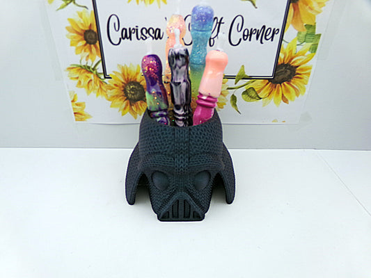 Knitted Darth Vader Helmet Pen Holder
