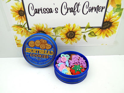 3D Printed Plastic Tin Toy (Not Food)  Shortbread Cookie Tin Clicker "not a Cover Minder"