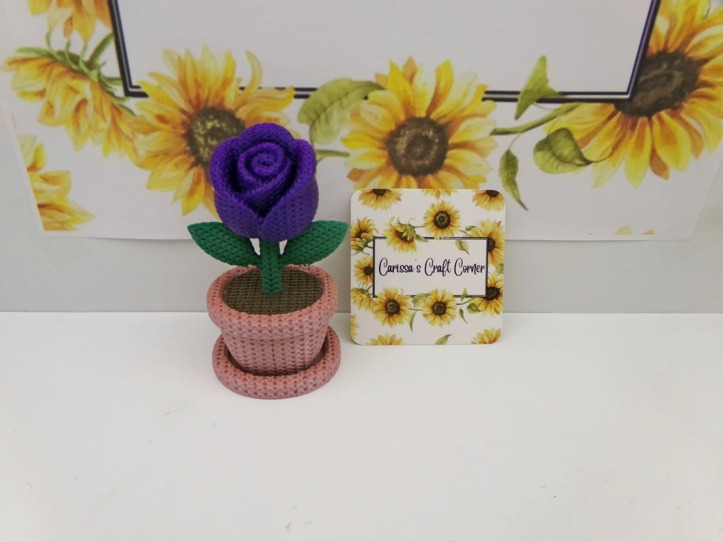 Rose In A Flower Pot Cover Minder / Trash Drill Pot