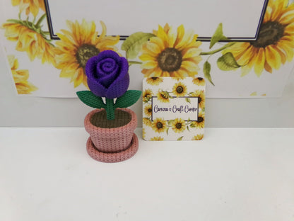Rose In A Flower Pot Cover Minder / Trash Drill Pot