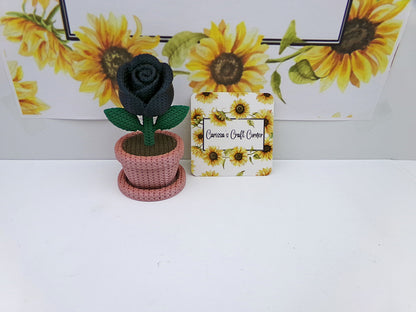 Rose In A Flower Pot Cover Minder / Trash Drill Pot
