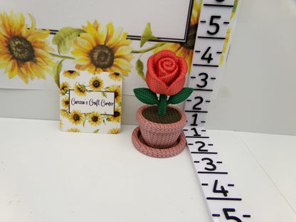 Rose In A Flower Pot Cover Minder / Trash Drill Pot