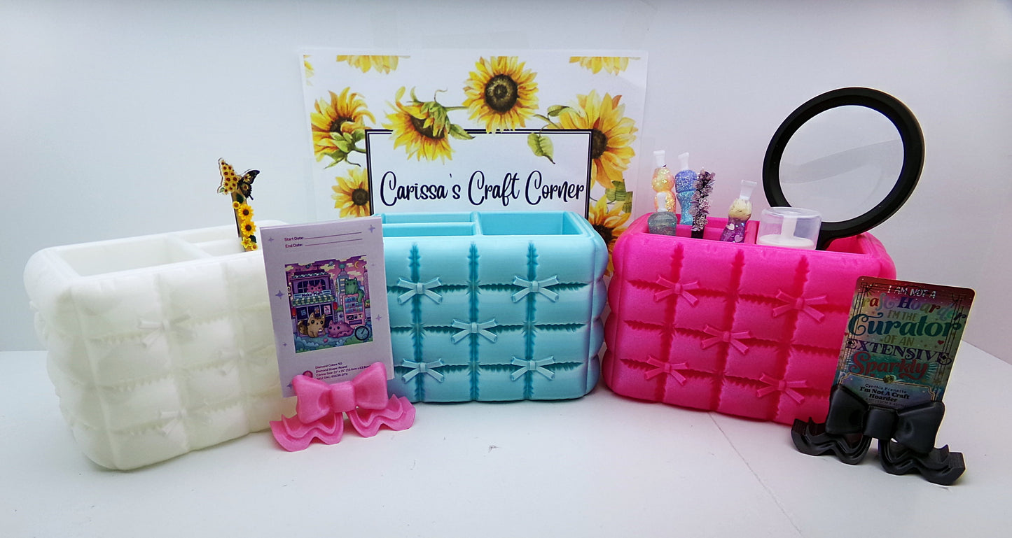 Quilted Bow Pillow Organizer