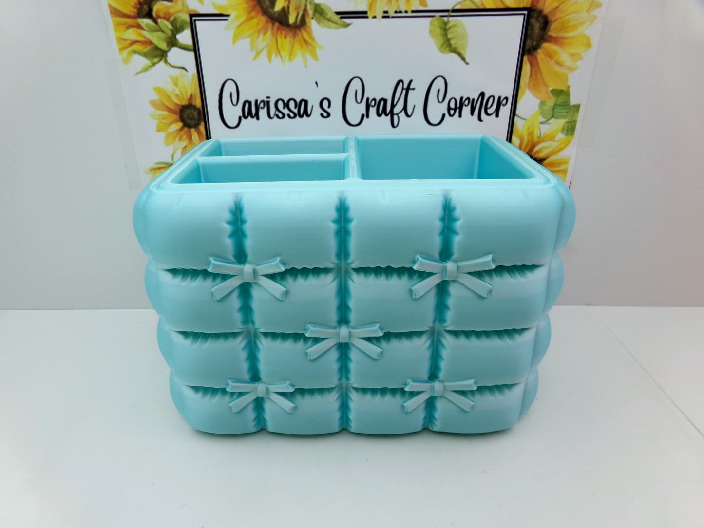 Quilted Bow Pillow Organizer
