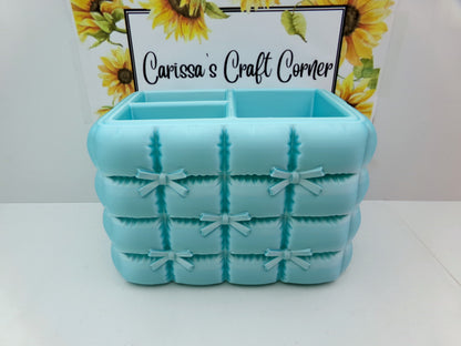 Quilted Bow Pillow Organizer