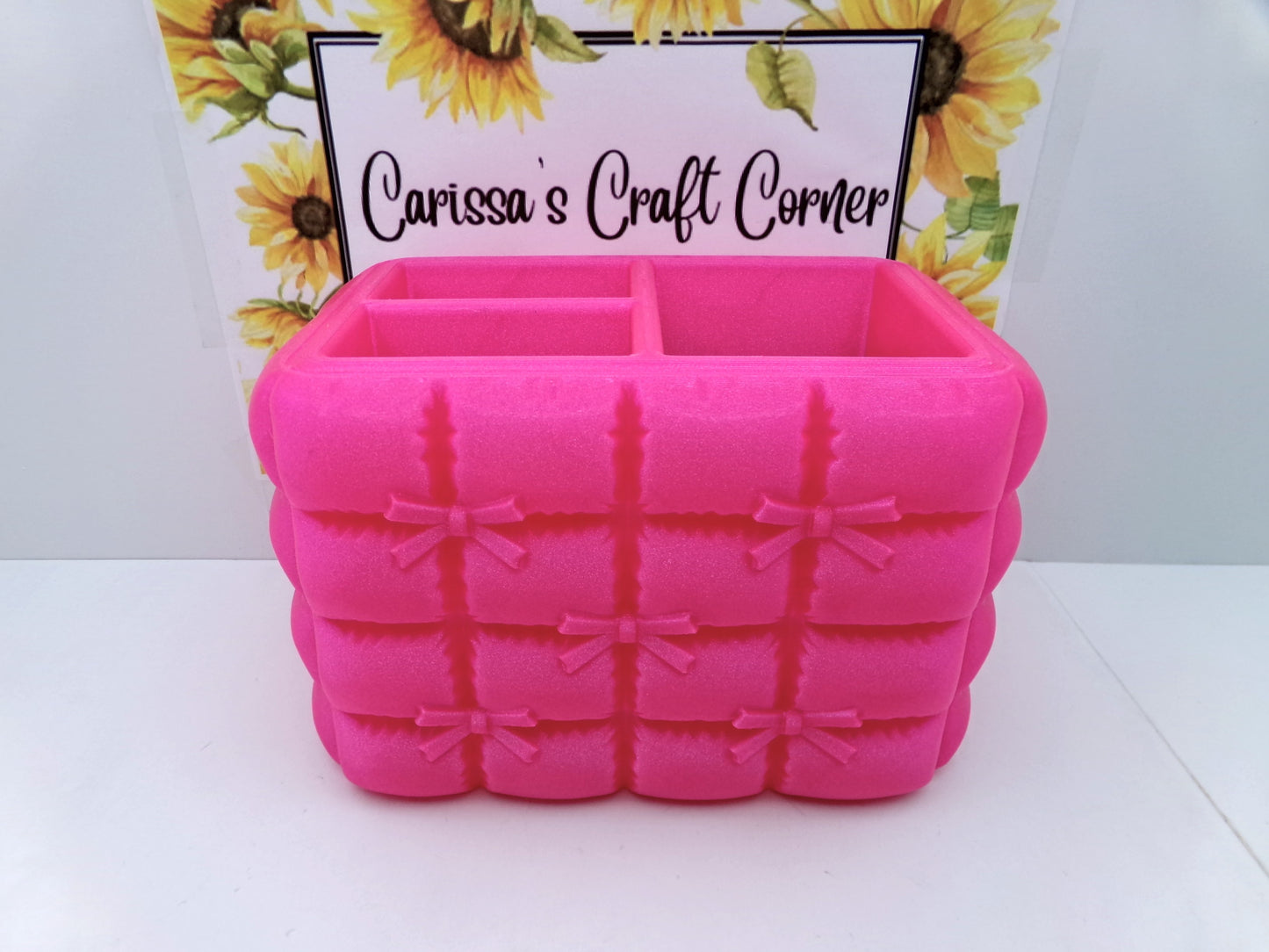 Quilted Bow Pillow Organizer