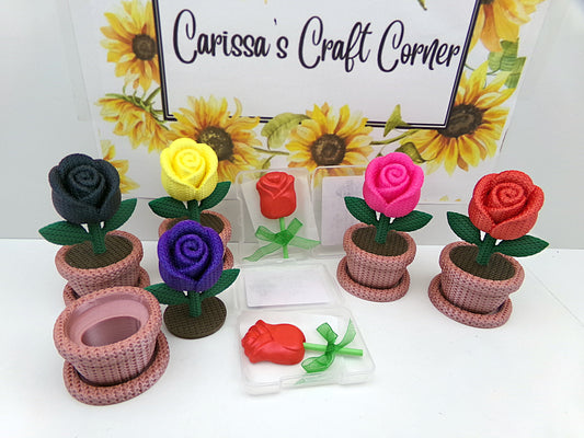 Rose In A Flower Pot Cover Minder / Trash Drill Pot