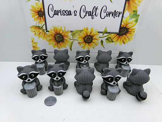 Racoon Cover Minder with a Drill Trash Can