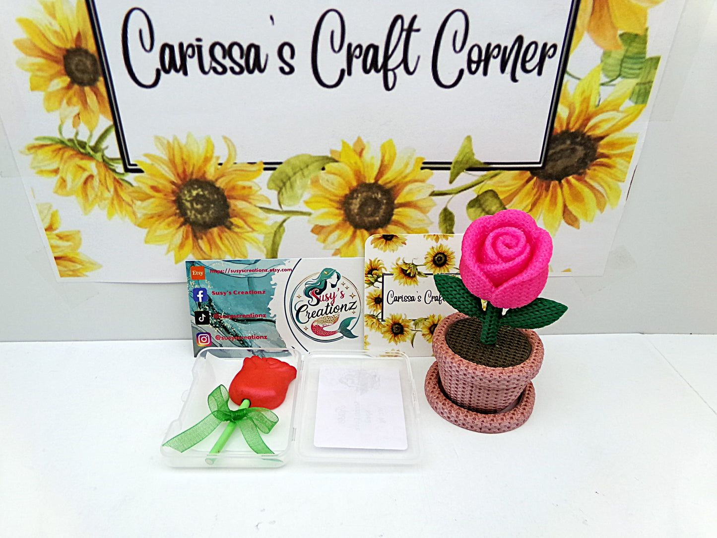 Rose In A Flower Pot Cover Minder / Trash Drill Pot