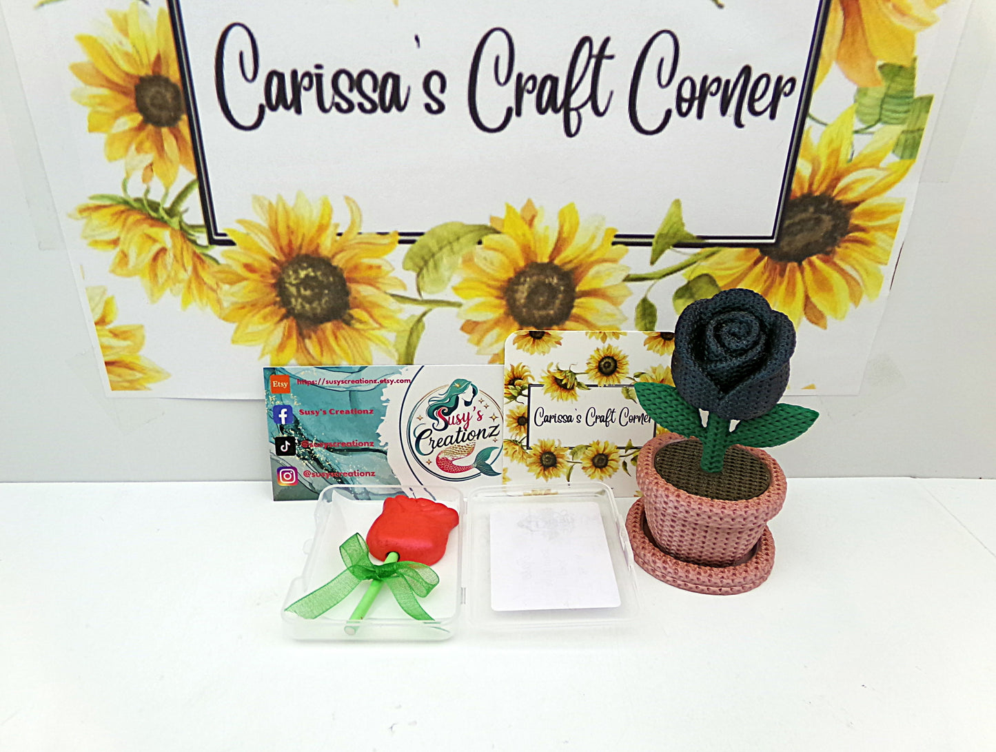 Rose In A Flower Pot Cover Minder / Trash Drill Pot