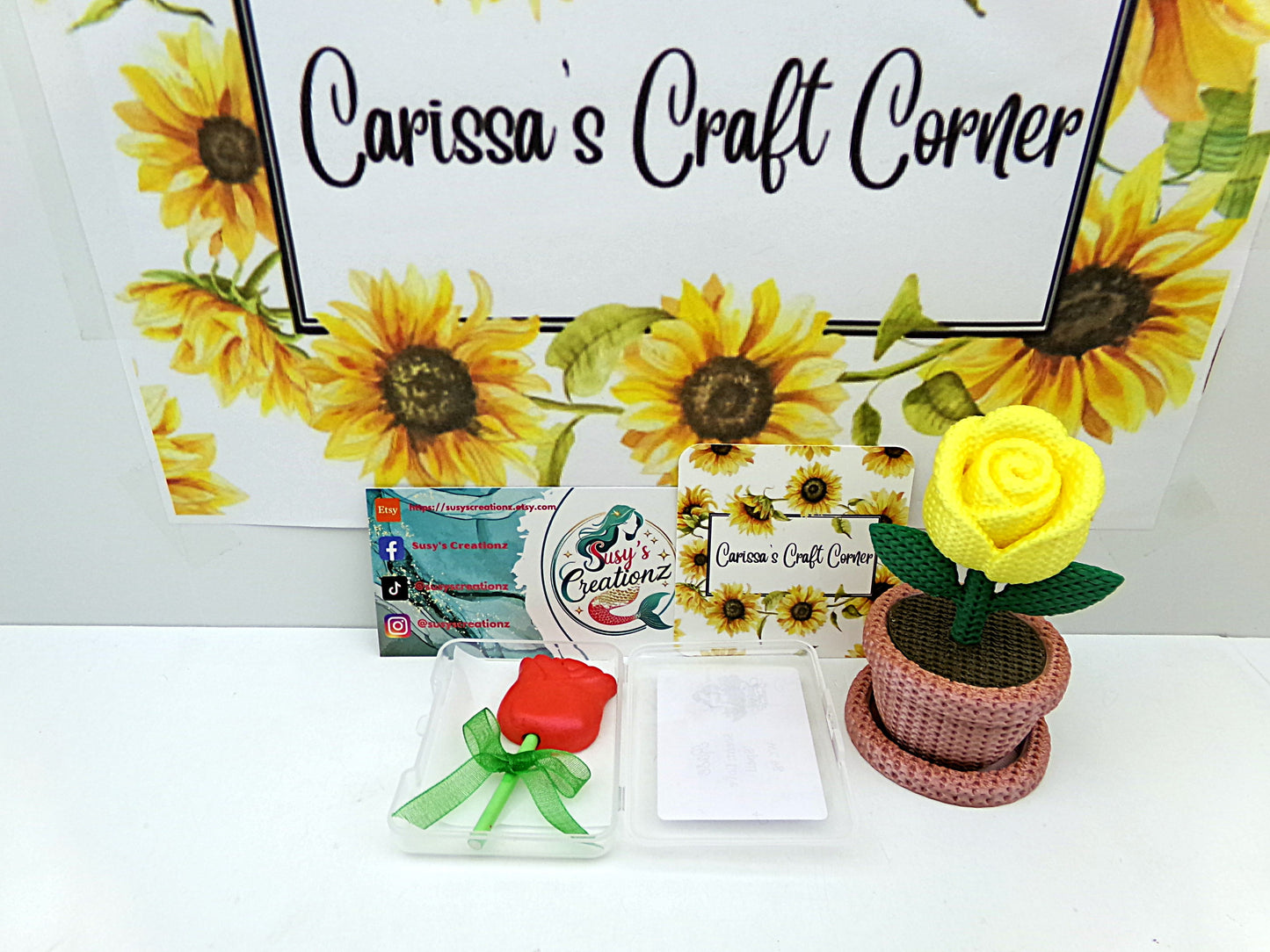 Rose In A Flower Pot Cover Minder / Trash Drill Pot