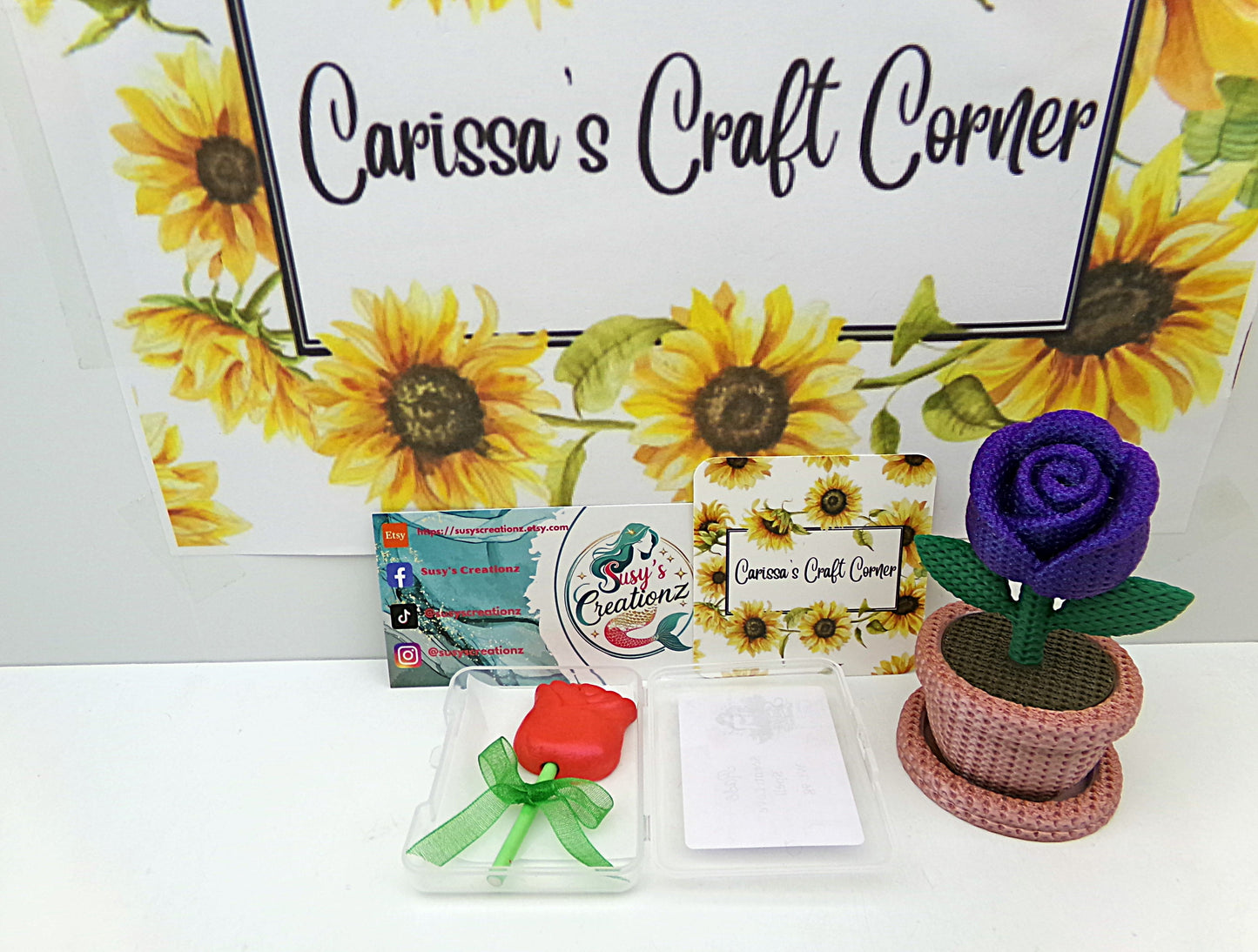 Rose In A Flower Pot Cover Minder / Trash Drill Pot