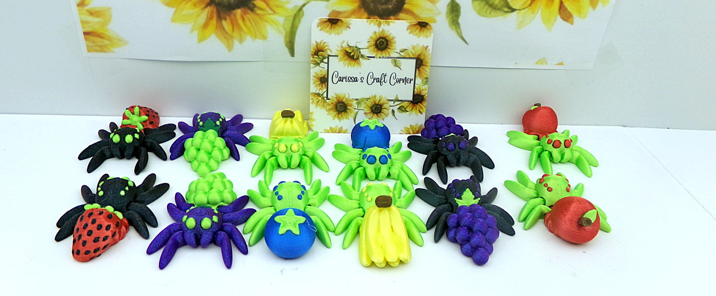 3d printed Fruit Themed Spider Cover Minders