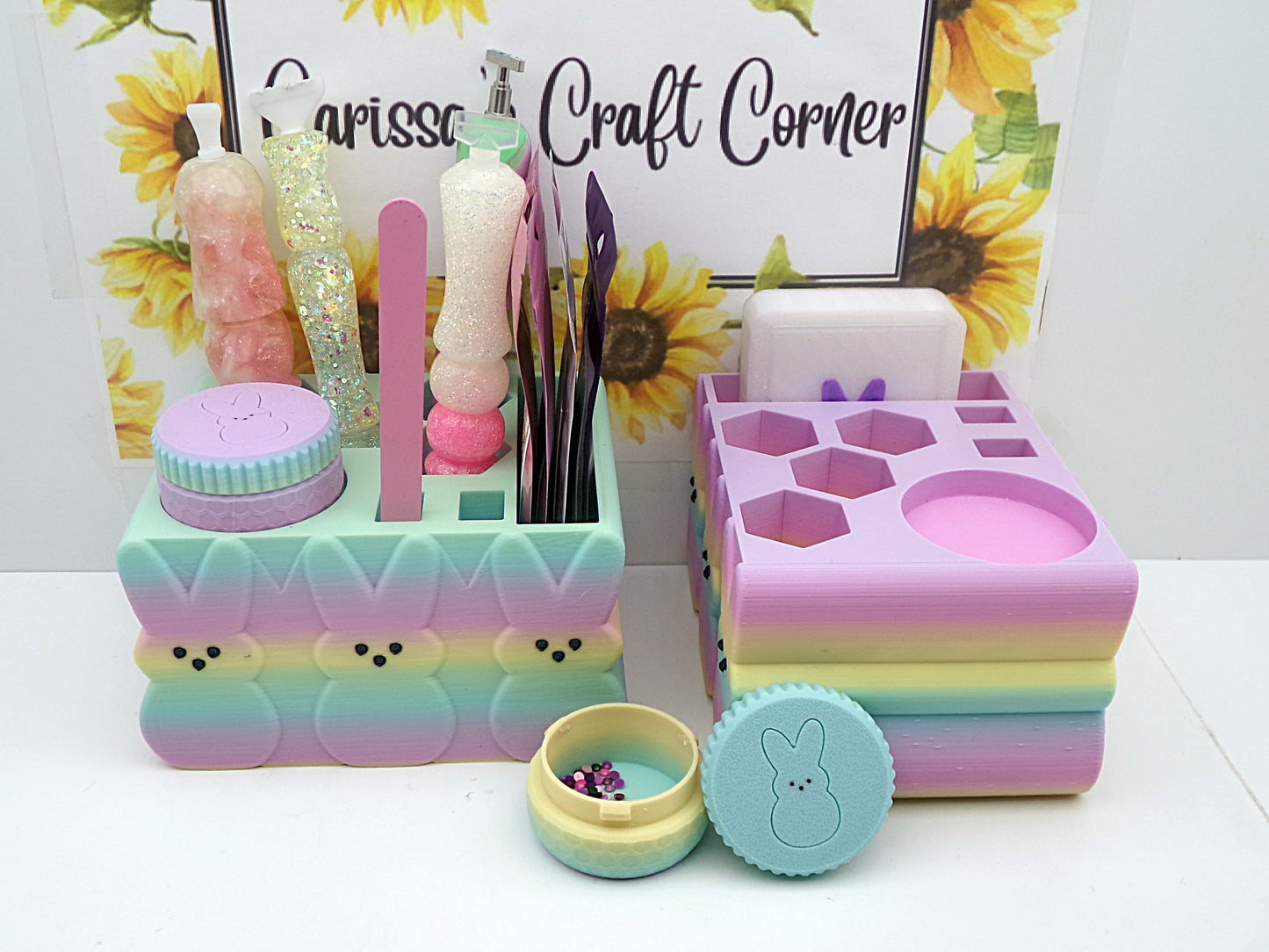 A Bunny Themed Pen Holder and a Trash Drill Storage