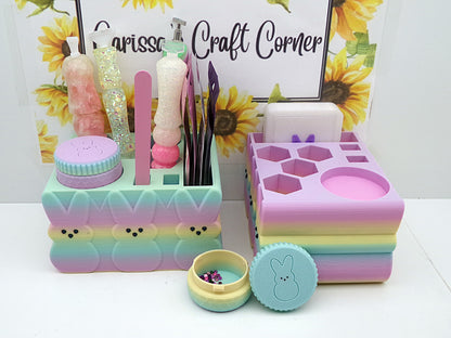 A Bunny Themed Pen Holder and a Trash Drill Storage