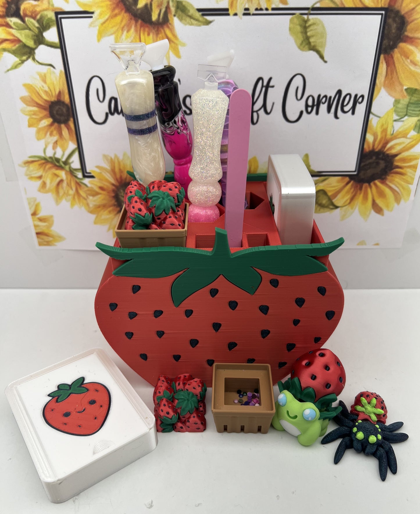 Strawberry Pen Holder and pals