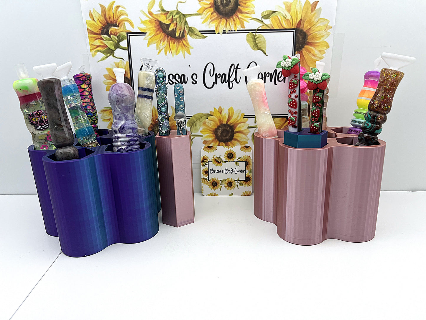 Flower Pen Holder With Tweezer Insert