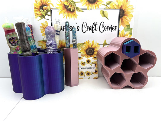 Flower Pen Holder With Tweezer Insert