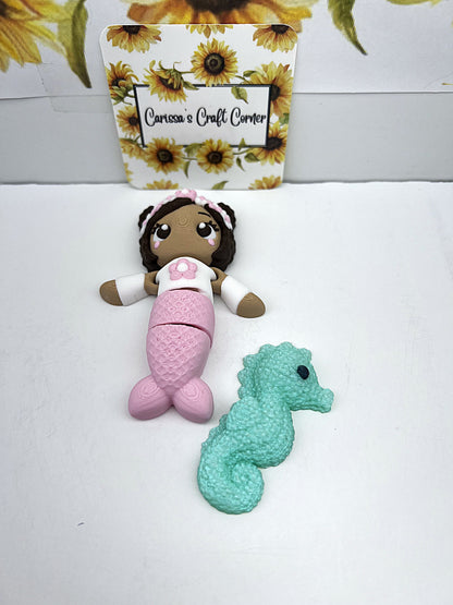 Mermaid Cover Minder With Seahorse
